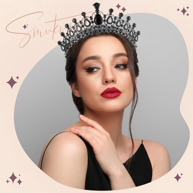 Loetere 12 Pcs Crystal Tiara and Princess Crown with Comb Crown Rhinestone Women Girls Tiara Headpiece Queen Hair Accessories for Birthday Party Wedding Prom Halloween Cosplay Costume - Image 2